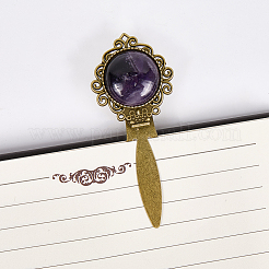 2Pcs 2 Style Natural Rose Quartz & Amethyst Bookmarks&nbsp;OFST-CP0001-08