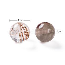 100Pcs 8mm Grade AA Round Natural Rutilated Quartz Beads&nbsp;DIY-LS0002-28