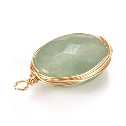 Natural Green Aventurine Pendants&nbsp;PALLOY-JF00467-01