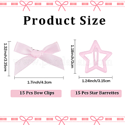 15Pcs Star Iron Snap Hair Clips&nbsp;OHAR-CP0001-23