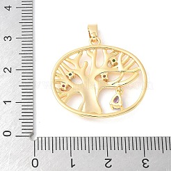 Brass Micro Pave Clear Cubic Zirconia Pendants&nbsp;KK-U064-16G