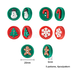 30Pcs Christmas Theme Resin Buttons&nbsp;BUTT-CJ0001-01