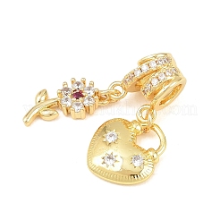 Brass Micro Pave Cubic Zirconia Pendants&nbsp;KK-Z151-11G
