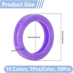 50Pcs 10 Colors Plastic Nonslip Waterproof Reusable Key Sleeve&nbsp;AJEW-DC0001-73