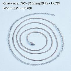 Simple Long Chain Necklace Stainless Steel Sweater Necklace Adjustable Chain Necklace Bold Snake Chain Necklace Trendy Statement Necklace Neck Jewelry for Women&nbsp;JN1102A