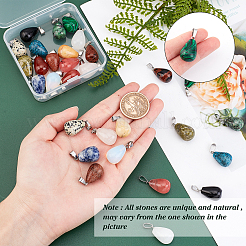 30Pcs 15 Colors Gemstone Pendants&nbsp;G-SC0001-40