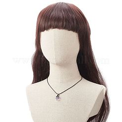 Alloy Witch Hat with Glass Mushroom Pendant Necklace for Women&nbsp;NJEW-JN04255