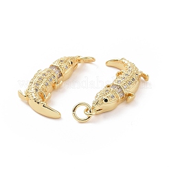 Brass Micro Pave Cubic Zirconia Pendants&nbsp;ZIRC-P106-18G