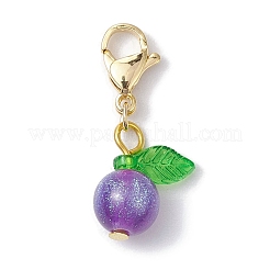 Round Resin Imitation Cat Eye Pendant Decortion&nbsp;HJEW-JM01986-01