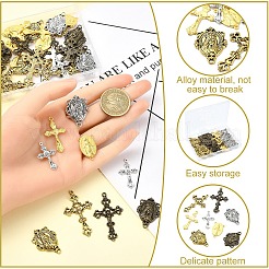 40Pcs 8 Styles Tibetan Style Alloy Pendants&nbsp;TIBEP-YW0001-88