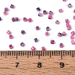 Spray Painted Picasso Cylinder Glass Seed Beads&nbsp;GLAA-T028-12A-01