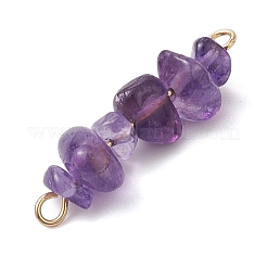 7Pcs 7 Styles Chakra Natural Red Jasper & Howlite & Tiger Eye & Carnelian & Green Aventurine & Lapis & Amethyst Chip Beaded Connector Charms&nbsp;PALLOY-JF02893