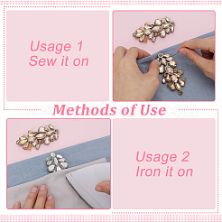 6Pcs Glass and Alloy DIY Clothing Accessories&nbsp;DIY-FG0008-13B