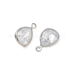 Brass Pave Clear Cubic Zirconia Charms&nbsp;CU-CBAD360-01P-02