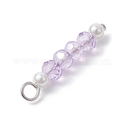 7Pcs 7 Color Glass & Round Shell Pearl Beaded Pendants&nbsp;PALLOY-JF02556