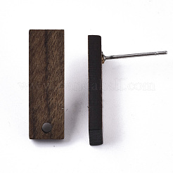 Walnut Wood Stud Earring Findings&nbsp;MAK-N033-009