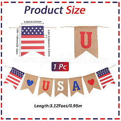 1Pc Word USA Linen Hanging Banners Flags&nbsp;AJEW-SP0001-61