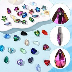 40Pcs 10 Colors Faceted Glass Charms&nbsp;GLAA-FS0002-68