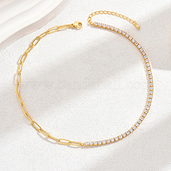 Fashionable Brass Clear Cubic Zirconia Cup Chain Necklaces&nbsp;MG3288