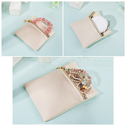 2Pcs 2 Styles Rectangle Square PU Leather Jewelry Gift Zipper Bags&nbsp;ABAG-TADJ0001-01B