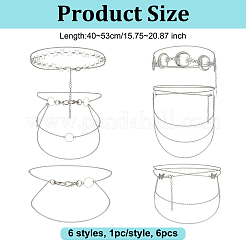 6Pcs 6 Styles Iron Cable Chains Belt Sets&nbsp;HJEW-OC00272