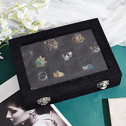 Rectangle Velvet Jewelry Presentation Boxes with 24 Compartments&nbsp;VBOX-WH0016-02A