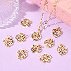 SHEGRACE Valentine's Day Brass Clear Cubic Zirconia Pendants&nbsp;XGRQ3K836-527G