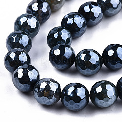 Electroplate Natural Agate Beads Strands&nbsp;G-T131-55-27