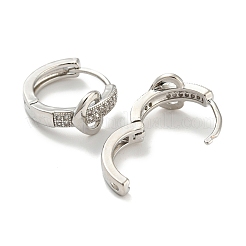 Rack Plating Brass with Cubic Zirconia Hoop Earrings for Women&nbsp;EJEW-G363-06P
