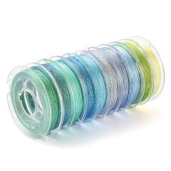 10 Rolls 3-Ply Polyester Metallic Threads&nbsp;MCOR-CJ0001-07B