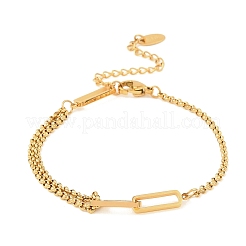 Rectangle 304 Stainless Steel Link Bracelets&nbsp;BJEW-Z174-01G