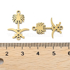 Ion Plating(IP) 201 Stainless Steel Connector Charms&nbsp;STAS-A090-19G