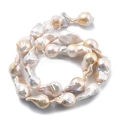 Natural Nucleated Pearl Beads Strands&nbsp;PEAR-B004-15A-01A