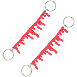 4Pcs Halloween PVC Blood Drip Shoe Chain Decoration with Iron Rings&nbsp;NJEW-SC0001-60