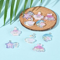 10Pcs 5 Styles Transparent Resin Pendants&nbsp;RESI-FS0002-08