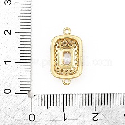 Brass Micro Pave Cubic Zirconia Connector Charms&nbsp;CU-CBAAB9C-01G-02