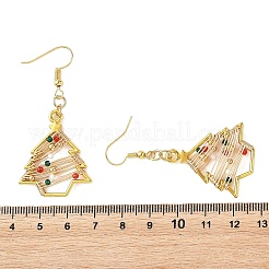 Brass Glass Dangle Earrings for Women&nbsp;EJEW-TA00825