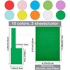 20 Sheets 10 Colors PVC Self-Adhesive Identification Cable Label Pasters&nbsp;DIY-CP0007-31