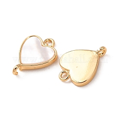 Brass and Natural White Shell Links Connector Charms&nbsp;KK-T082-02B-G