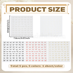 5Sheets 5 Colors Bowknot Self Adhesive Nail Art Stickers&nbsp;MRMJ-LP0002-12