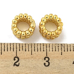 Rack Plating Brass Micro Pave Clear Cubic Zirconia European Beads&nbsp;LS-KK-L215-011G
