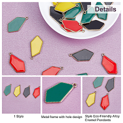 24Pcs 4 Style Eco-Friendly Alloy Enamel Pendants&nbsp;ENAM-PH0002-17