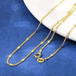 925 Sterling Silver Oval Twisted Chain Necklaces&nbsp;NJEW-H056-01C-G