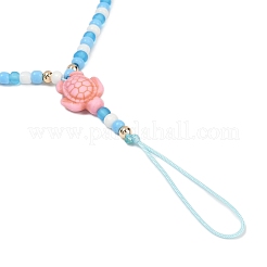 Tortoise Synthetic Turquoise with Glass Mobile Straps&nbsp;HJEW-JM03137