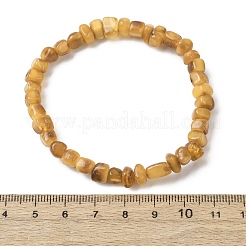 Natural Amber Beaded Stretch Bracelets for Women Men&nbsp;BJEW-D462-03