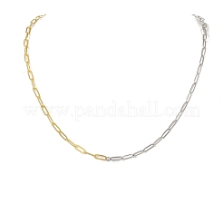 3Pcs 3 Colors 4MM Brass Paperclip Chain Necklaces for Women Men&nbsp;NJEW-JN05569