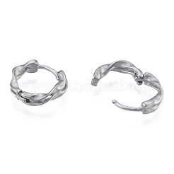 Non-Tarnish 316 Surgical Stainless Steel Twist Hoop Earrings for Men Women&nbsp;EJEW-N052-09