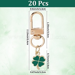 20Pcs Clover Alloy Enamel Pendant Decorations&nbsp;HJEW-CP00072