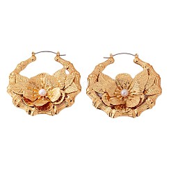 Alloy Plastic Pearl Hoop Earrings&nbsp;FS-WG2E9AB-01