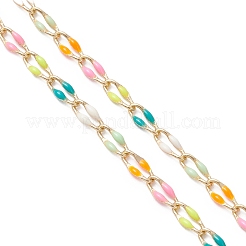 3MM Brass Colorful Enamel Dapped Chain Bracelet Making&nbsp;AJEW-JB01429